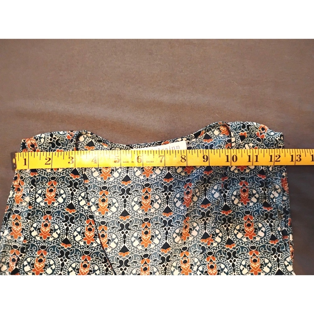 🩵Daniel Rainn Whimsygoth Peasant Boho slouchy 90s Print Sleeveless V-Neck Top - Picture 3 of 5